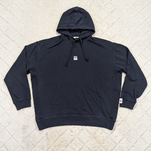 Hugo Boss Russell Athletic Hoodie Sweatshirt Mens XXL Blue Cotton Terry Safa 2 - Picture 1 of 9